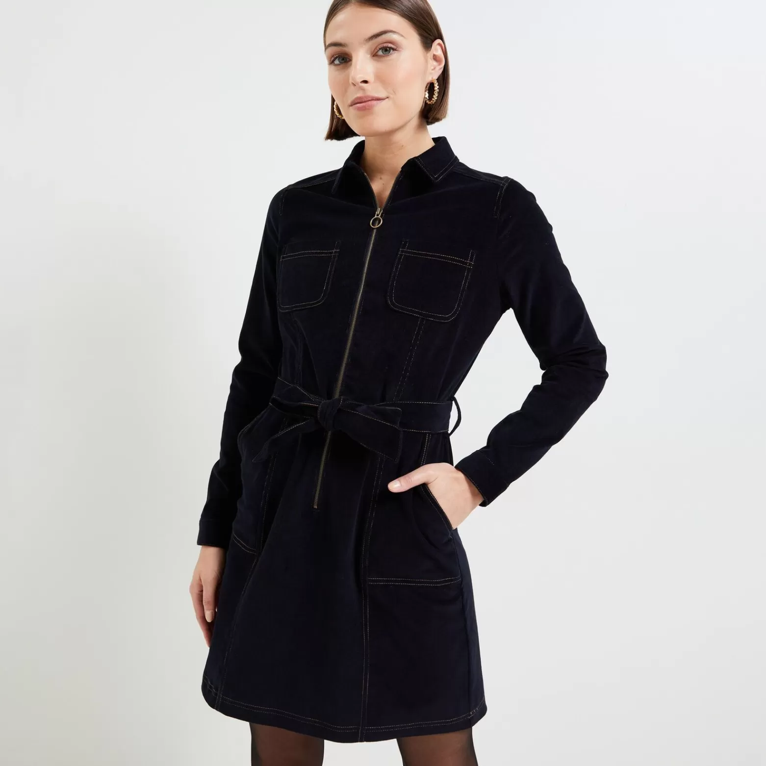 Grain de malice Robe Velours Zippee Femme